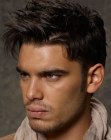 Wet look hair with volume for guys