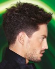 Professional haircut with clipped sides for men