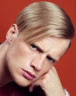 Clean cut for men with sleek blonde hair