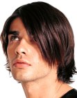 Trendy men's cut for longer hair
