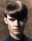 Contemporay male haircut with long bangs