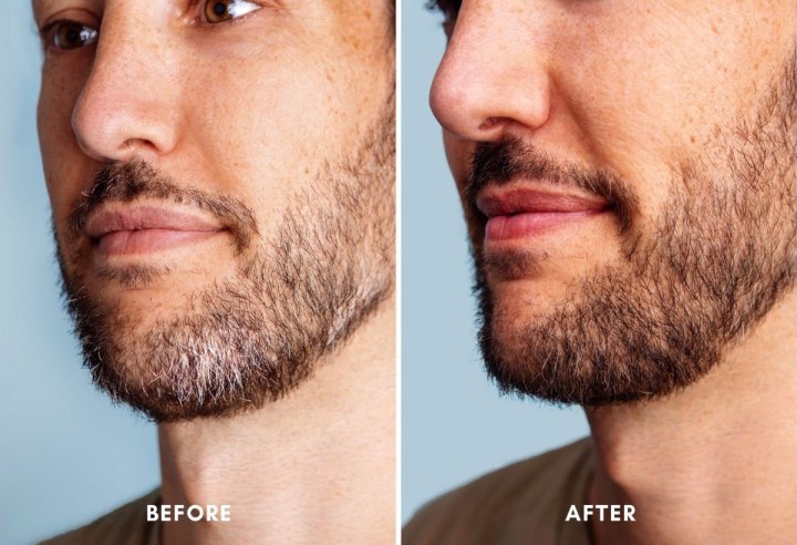Man with a colored beard - before and after