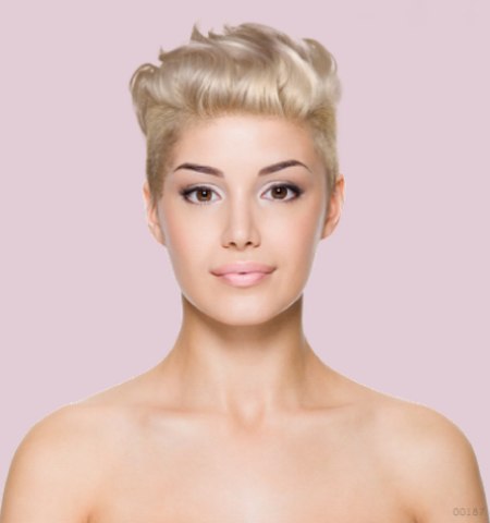 Virtual hairstyles - Buzz cut pixie with shaved neck and sides