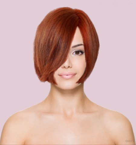 Test hairstyles - Short bob for red hair