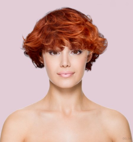 Haircut app - Short red hair with curls