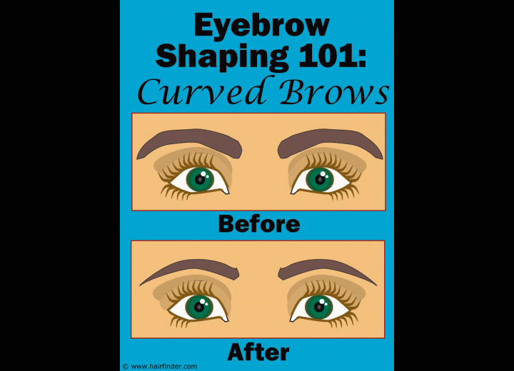 How to shape curved eyebrows