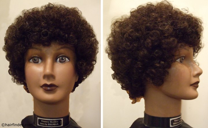 Disco diva hairstyle with Afro curls