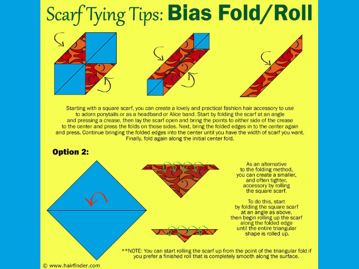 How to tie a scarf with the bias fold or roll