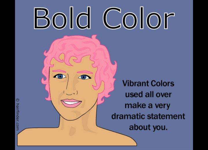Hair with a bold color