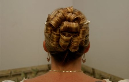 Updo with French curls