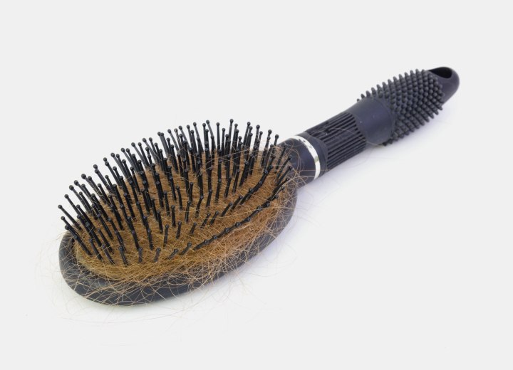 Dirty hairbrush
