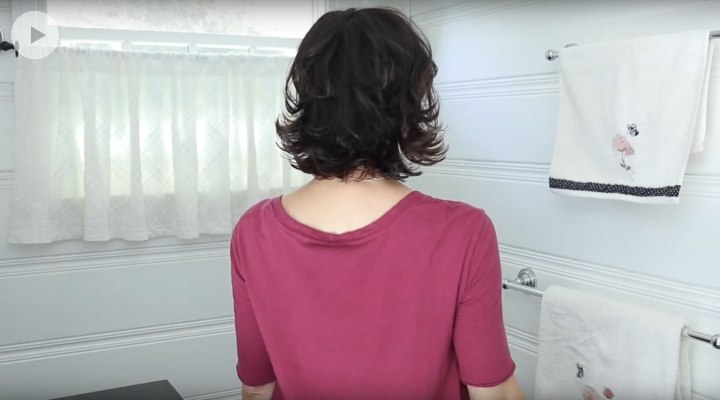 Back view of a flip hairstyle