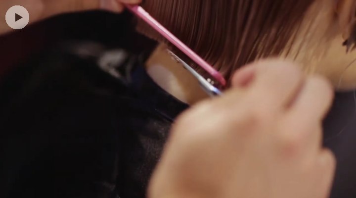 Close-up photo of haircutting