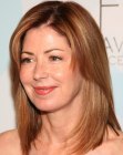 Dana Delany's long razor cut hair that frames her face
