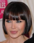 Dannii Minogue wearing her hair in a sleek short bob with bangs