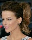 Kate Beckinsale wearing her hair in a high ponytail