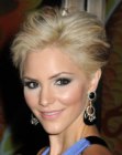 Katharine McPhee's short hairstyle with longer top hair