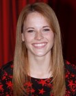 Katie Leclerc sporting long and extremely smooth blown out hair