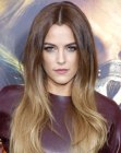 Riley Keough's soft long hair with ombré coloring