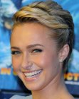 Hayden Panettiere wearing her hair very short with a wavy fringe section