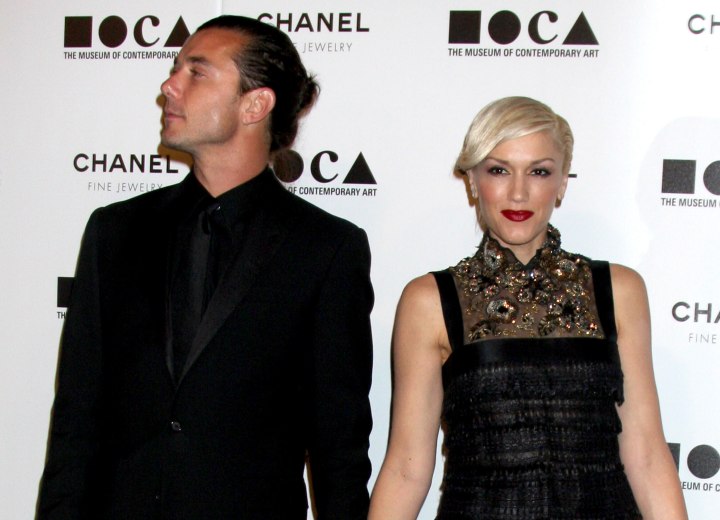 Gwen Stefani wearing a mini dress with sparkle accents