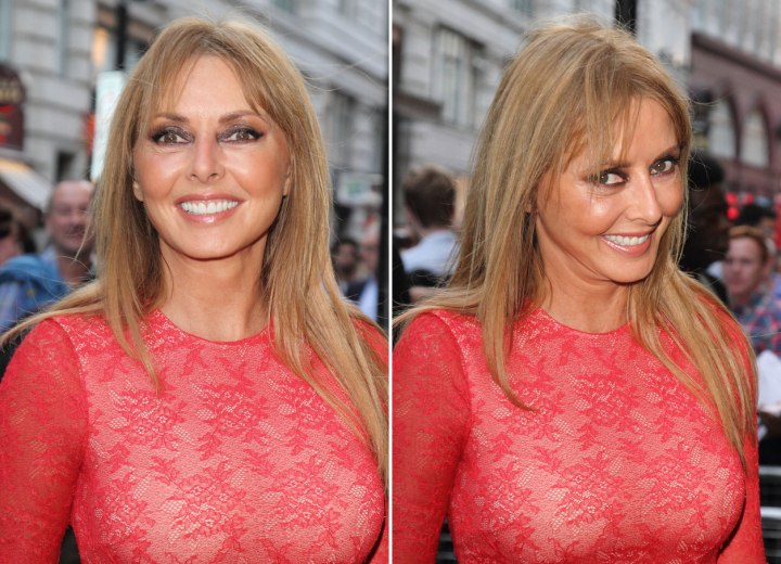 Carol Vorderman with long and youthful-looking hair