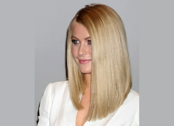 Julianne Hough with bone-straight hair