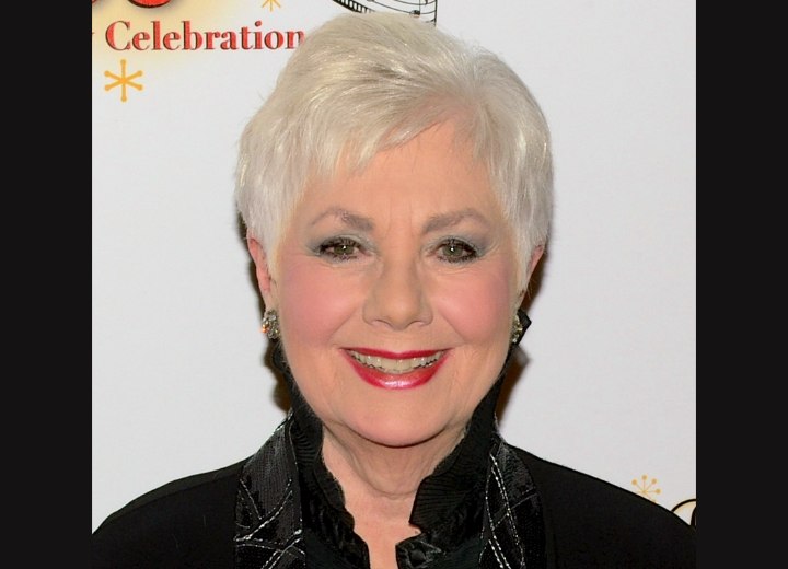Shirley Jones with her hair in a short pixie cut