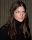Selma Blair wearing her hair long and sleek with a seventies appeal