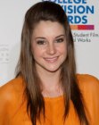 Shailene Woodley with her hair styled away from her face