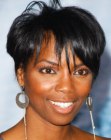 Vanessa Williams with short hair and smoothed bangs