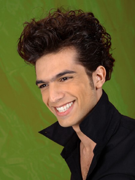 Slicked-back out of the face hairstyle for men