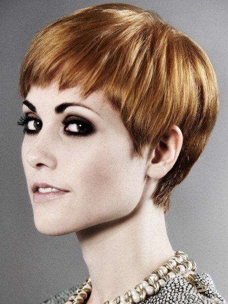Charming short pixie haircut with short bangs
