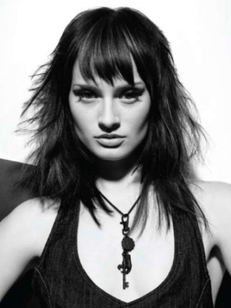 Long hair styled with texture spray