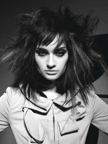 Long hair styled with molding putty