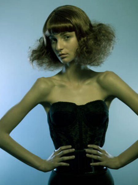 Modern flip style with curls