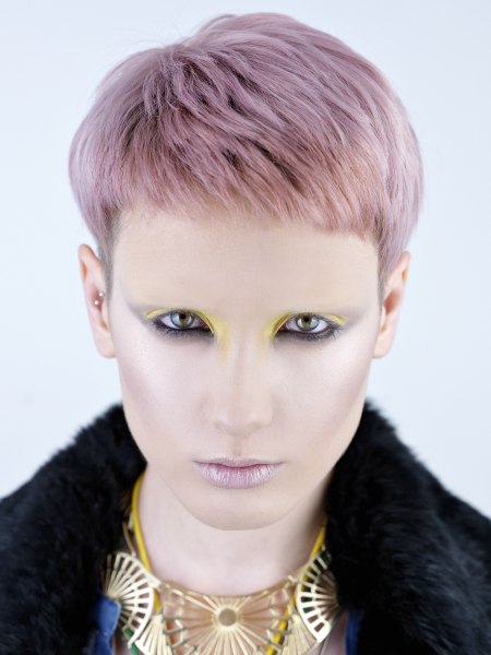 Soft pastel hair color for a pixie cut