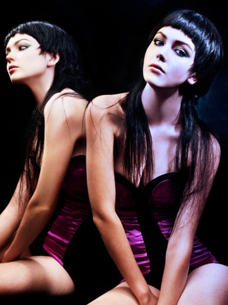 Two-in-one haircut with a long neck section