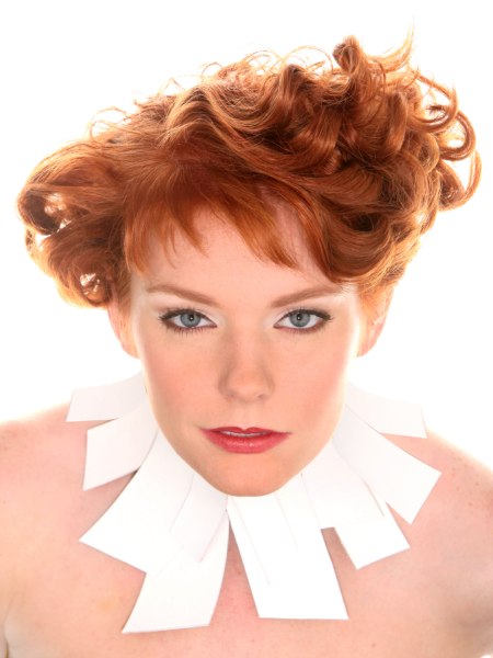 Short hairstyle with spiral curls