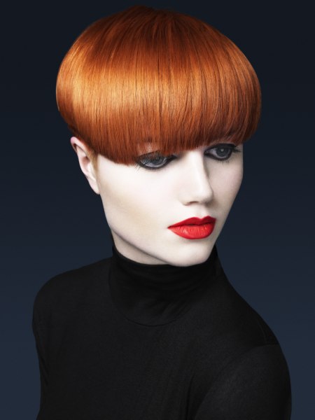 Short hair with a deep, rich, and luscious red color