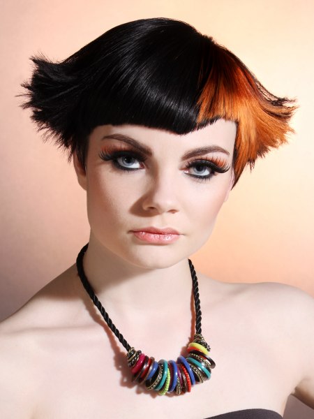 Short hair with winged swept-up sides