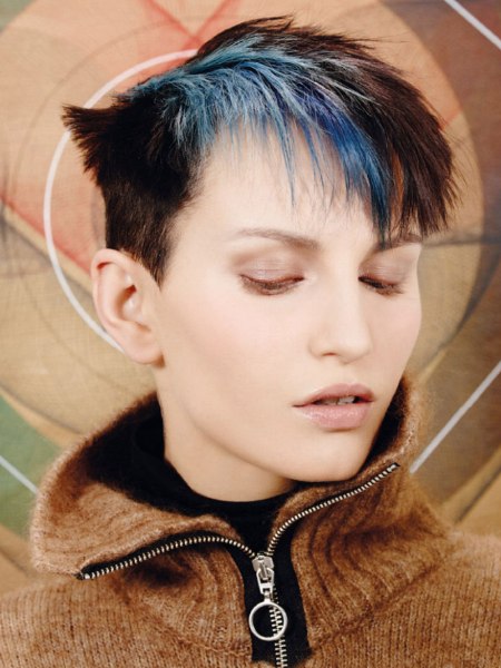 Short haircut with wedge-shaped sides