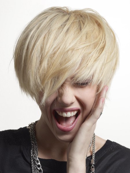 Pixie cut with different hair lengths