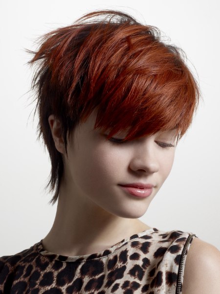 Pixie cut with a long neck section