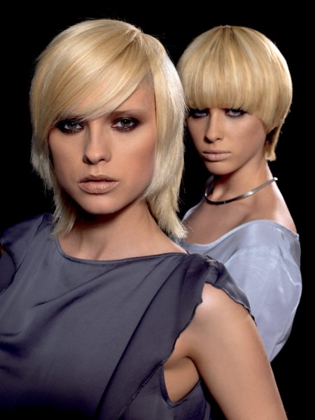 Styling variations for blonde short and medium-length hair