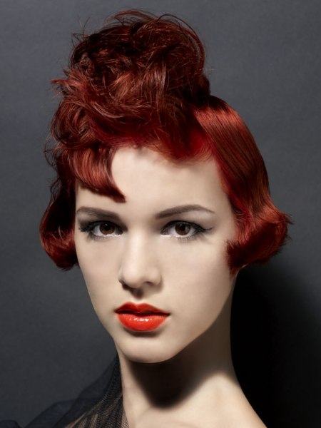 Glamorous bob for red hair
