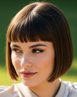 Geometric bob cut