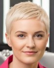 Blonde pixie cut