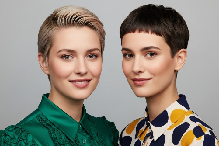 Women with flattering pixie cuts