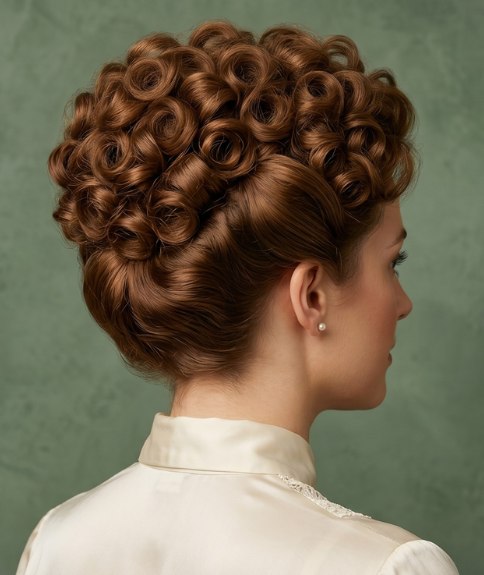 Vintage 1914 updo with perfect curls